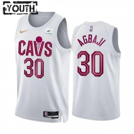 Maillot Enfant Cleveland Cavaliers Ochai Agbaji 30 2022-23 Nike Association Edition Blanc Swingman